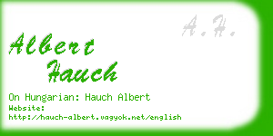 albert hauch business card